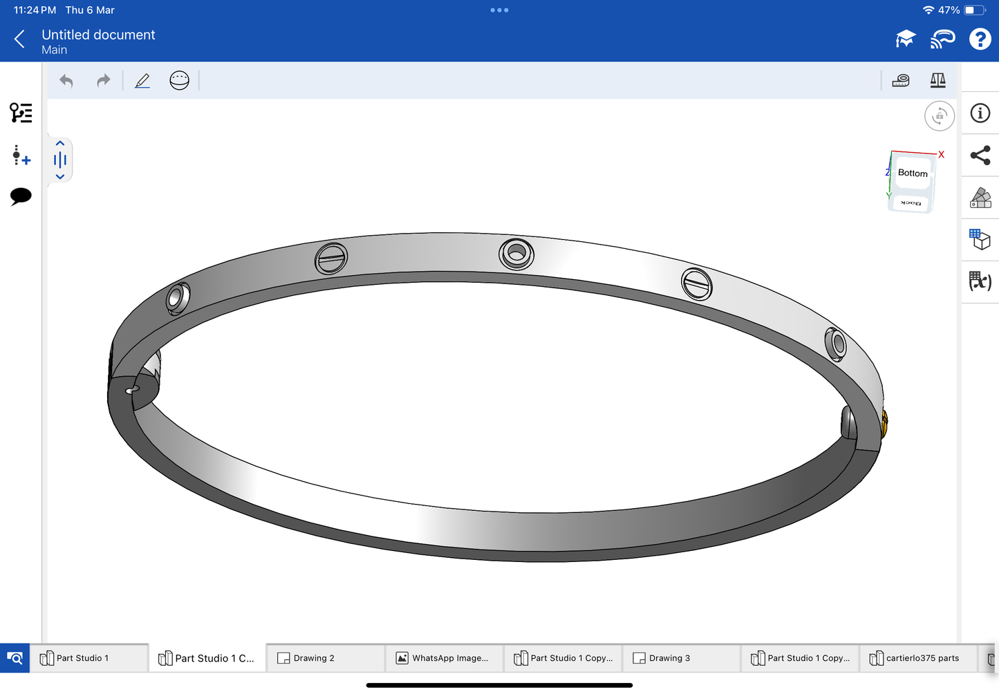 Cartier love bracelet narrow CAD file 3DM file