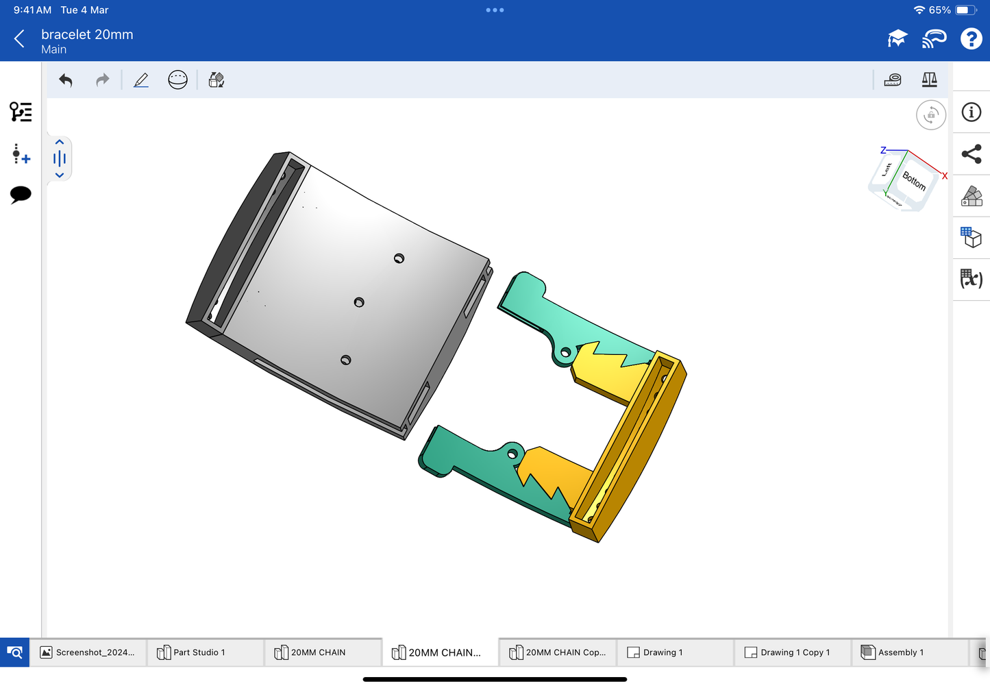 Lock with spring for bracelet CAD file 3DM file, STL file