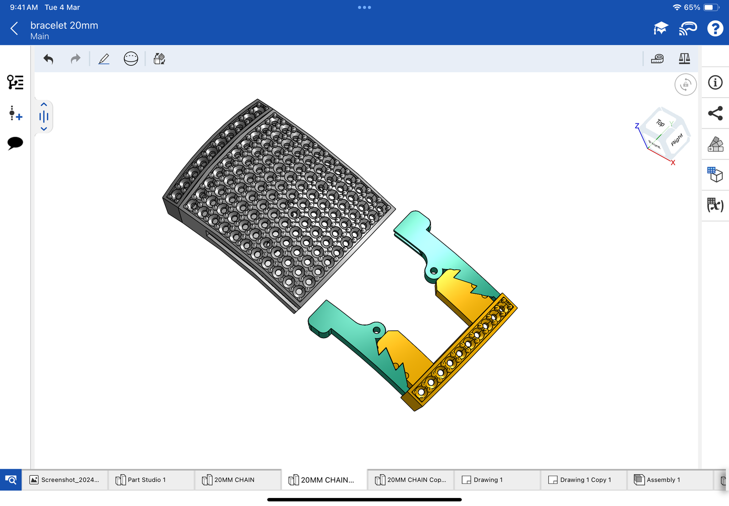 Lock with spring for bracelet CAD file 3DM file, STL file