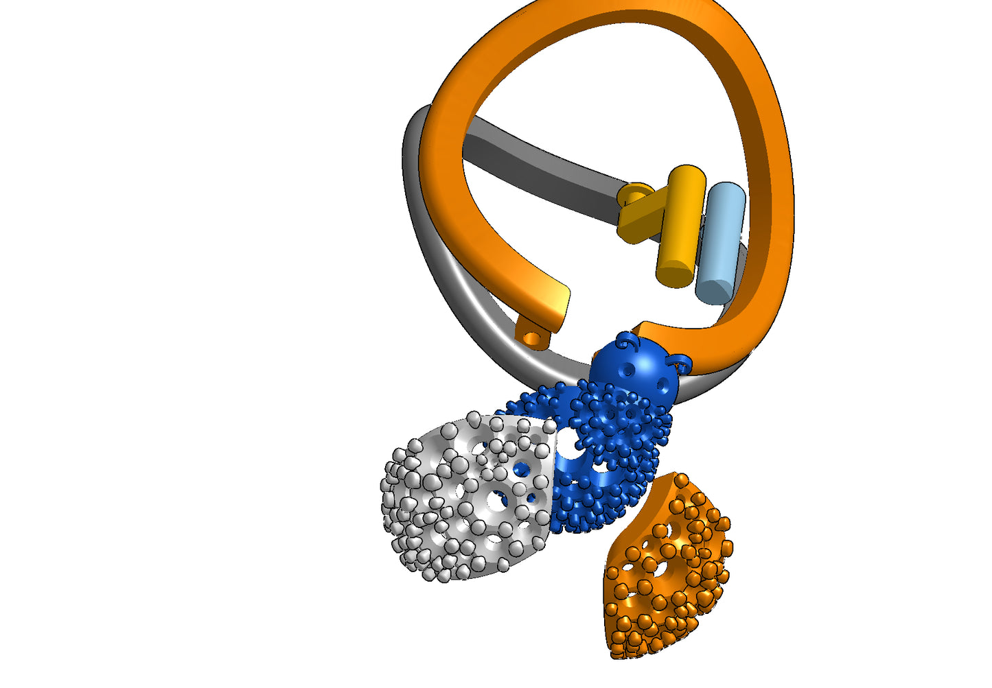 Wings opening and closing mechanism ring CAD file 3DM file
