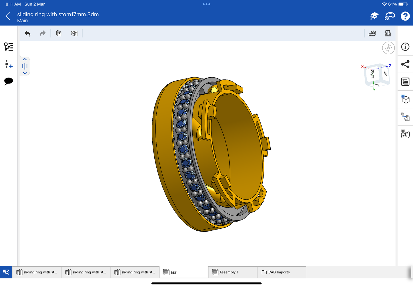 Stone colour, changing mechanism ring CAD file, 3DM file and STL file