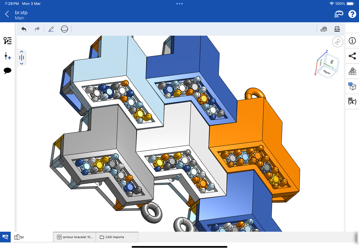 MDTC Bracelet CAD file 3DM file STL file with original lock mechanism