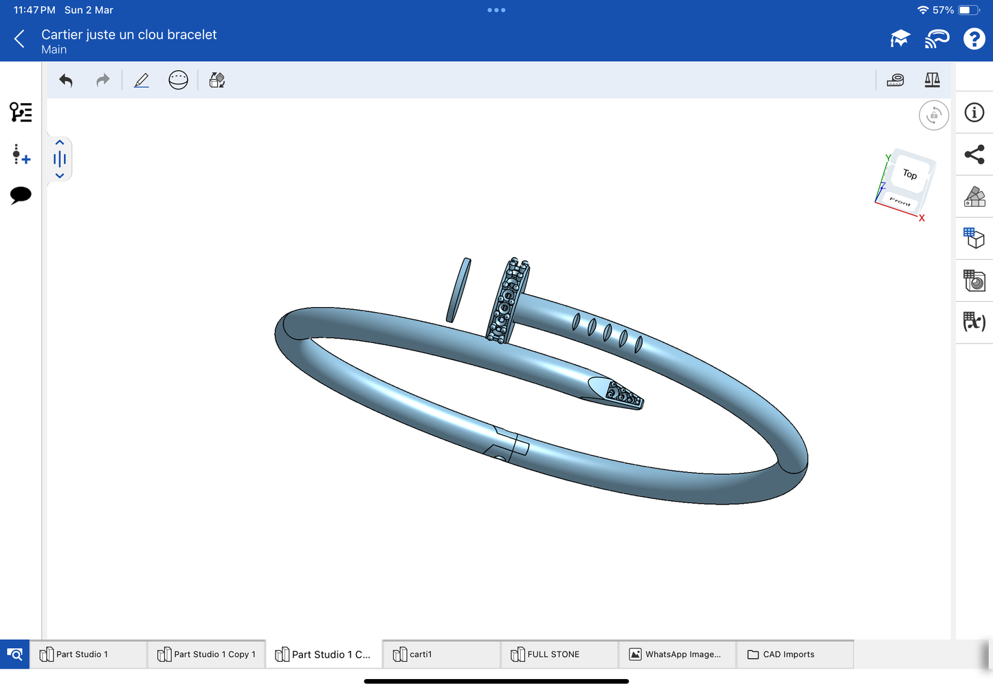 Cartier juste un clou bracelet CAD file 3DM file