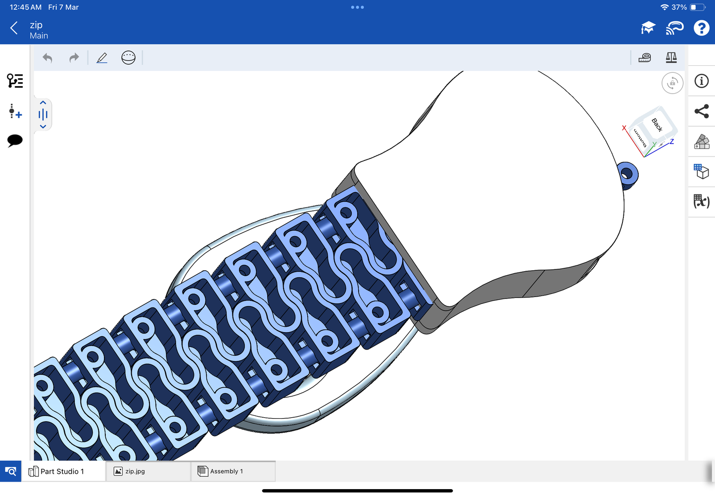 Zip necklace CAD file 3DM file