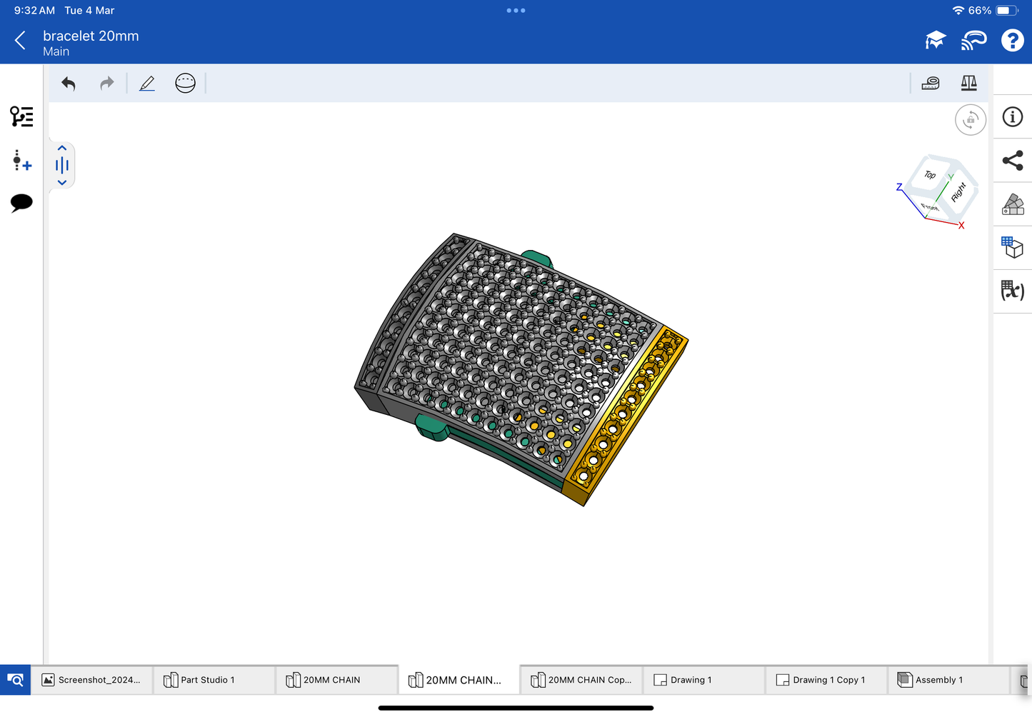Lock with spring for bracelet CAD file 3DM file, STL file