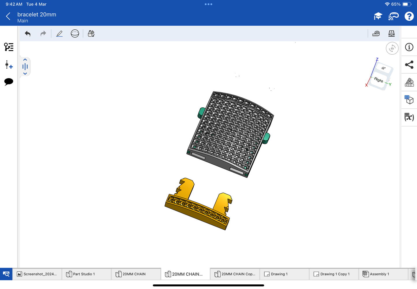 Lock with spring for bracelet CAD file 3DM file, STL file