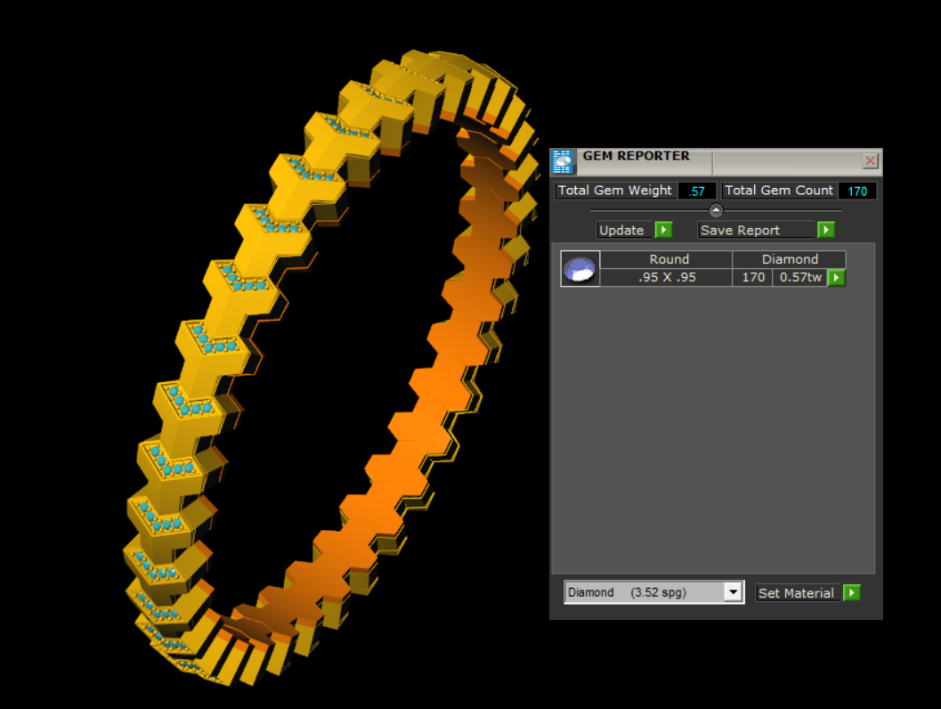 HexaFlex Stretchable Bracelet CAD Geometric Link Design