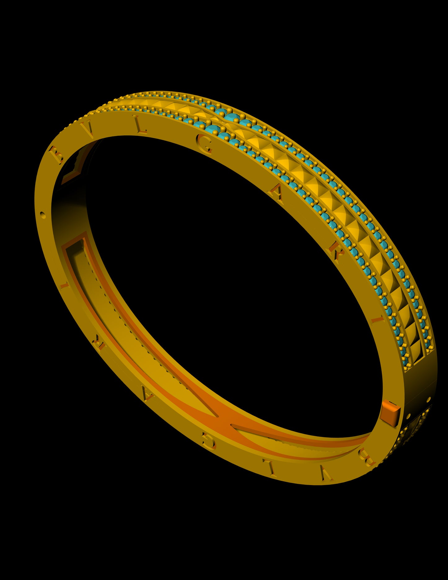 B.Zero1-Inspired Diamond Bracelet CAD Design Original Lock Mechanism | STL & 3DM