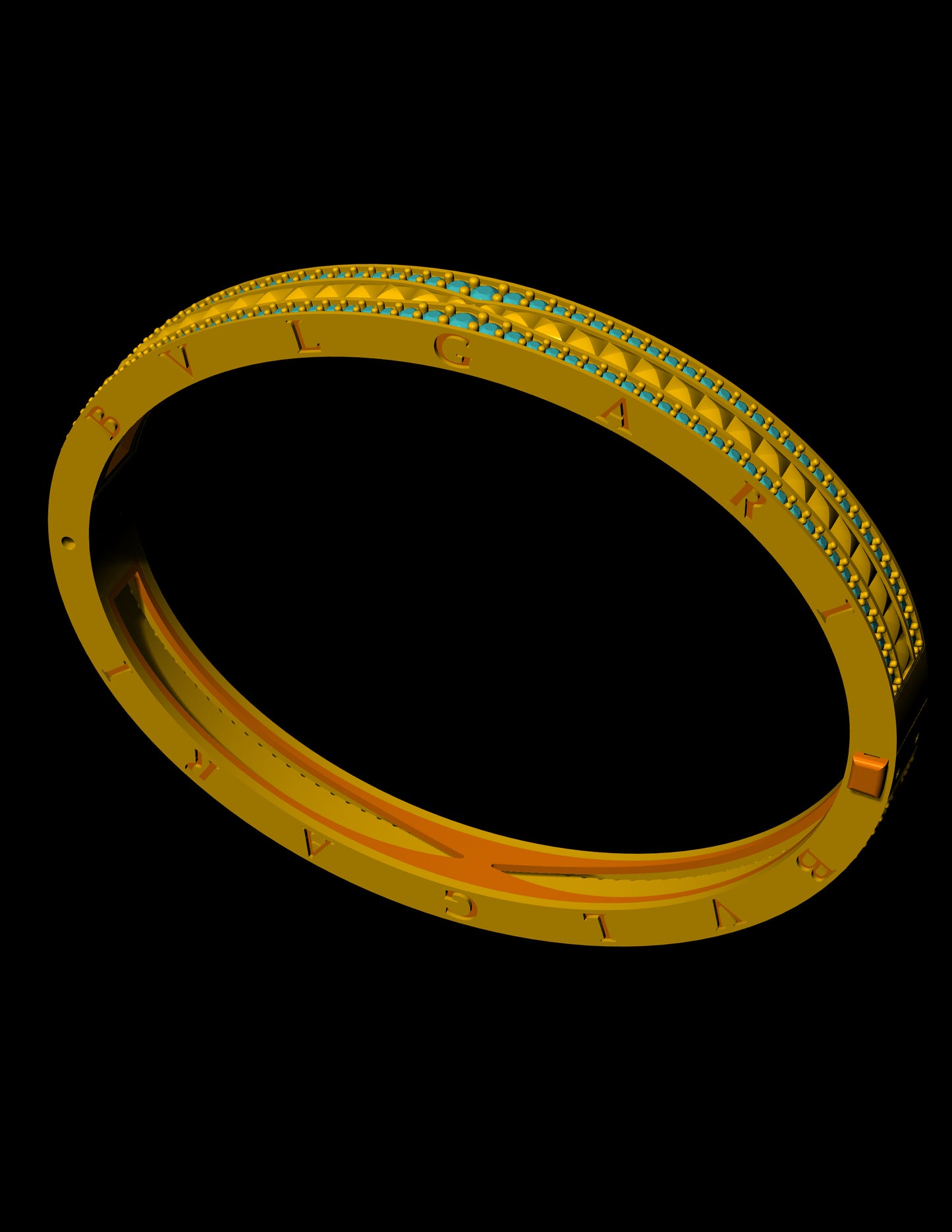 B.Zero1-Inspired Diamond Bracelet CAD Design Original Lock Mechanism | STL & 3DM
