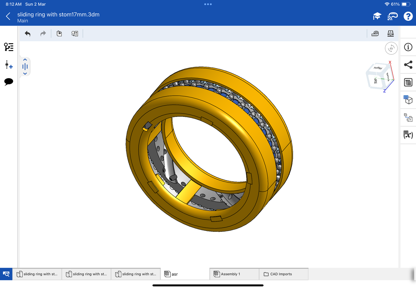 Stone colour, changing mechanism ring CAD file, 3DM file and STL file