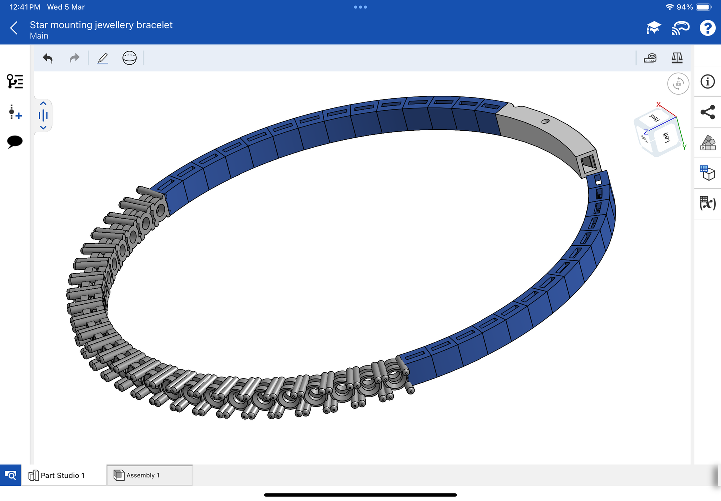 Star mounting jewellery spring bracelet, CAD file, 3DM file, STL file