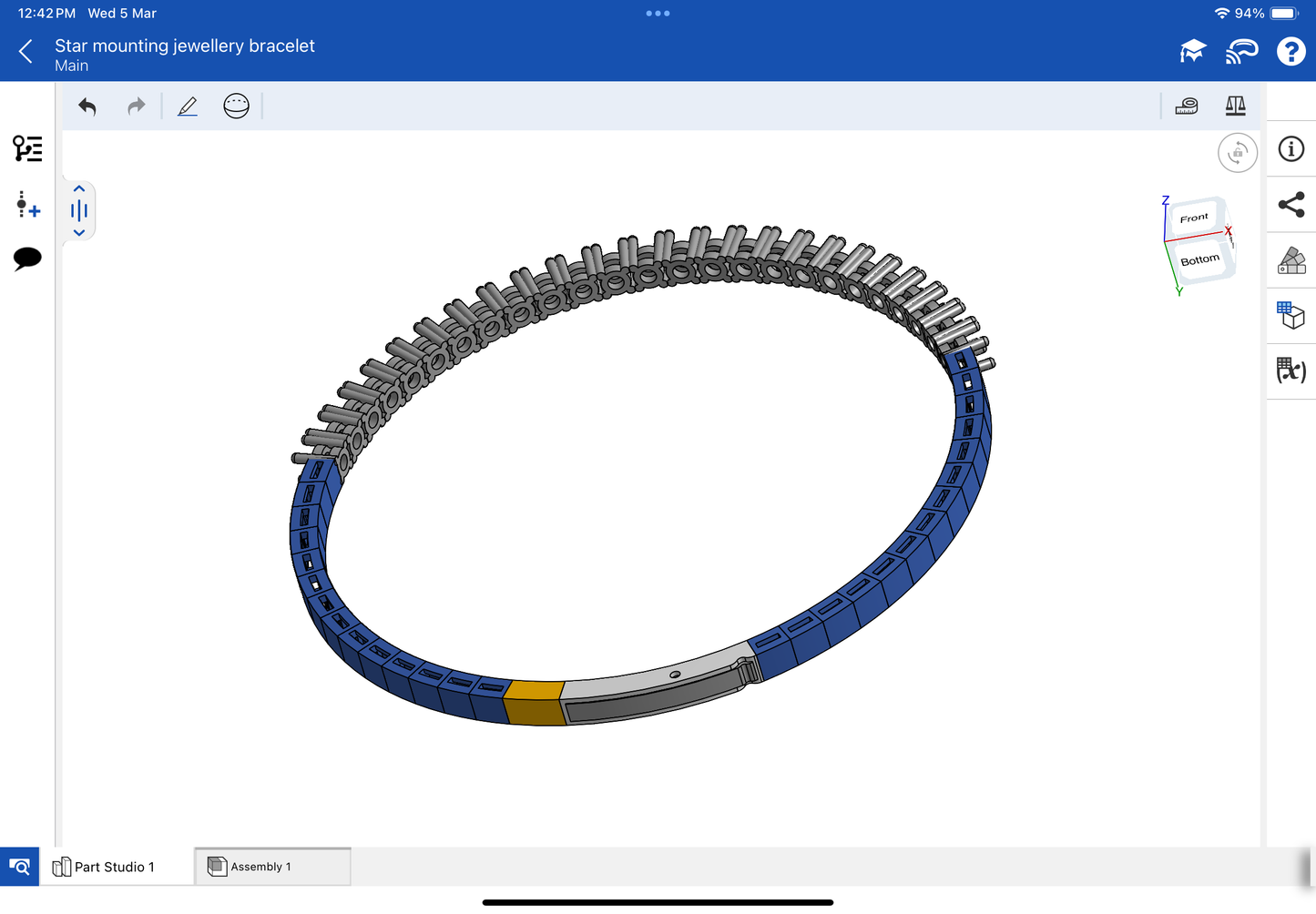Star mounting jewellery spring bracelet, CAD file, 3DM file, STL file