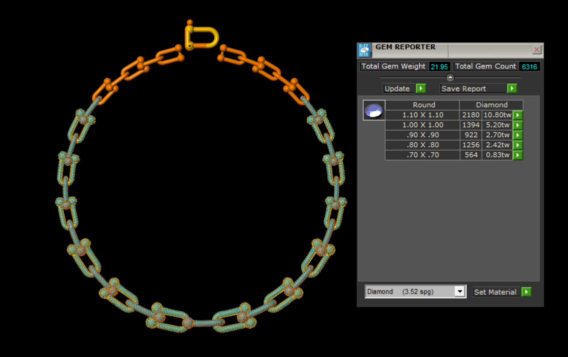 Tiffany Inspired Hardware Necklace CAD Bold Link Design