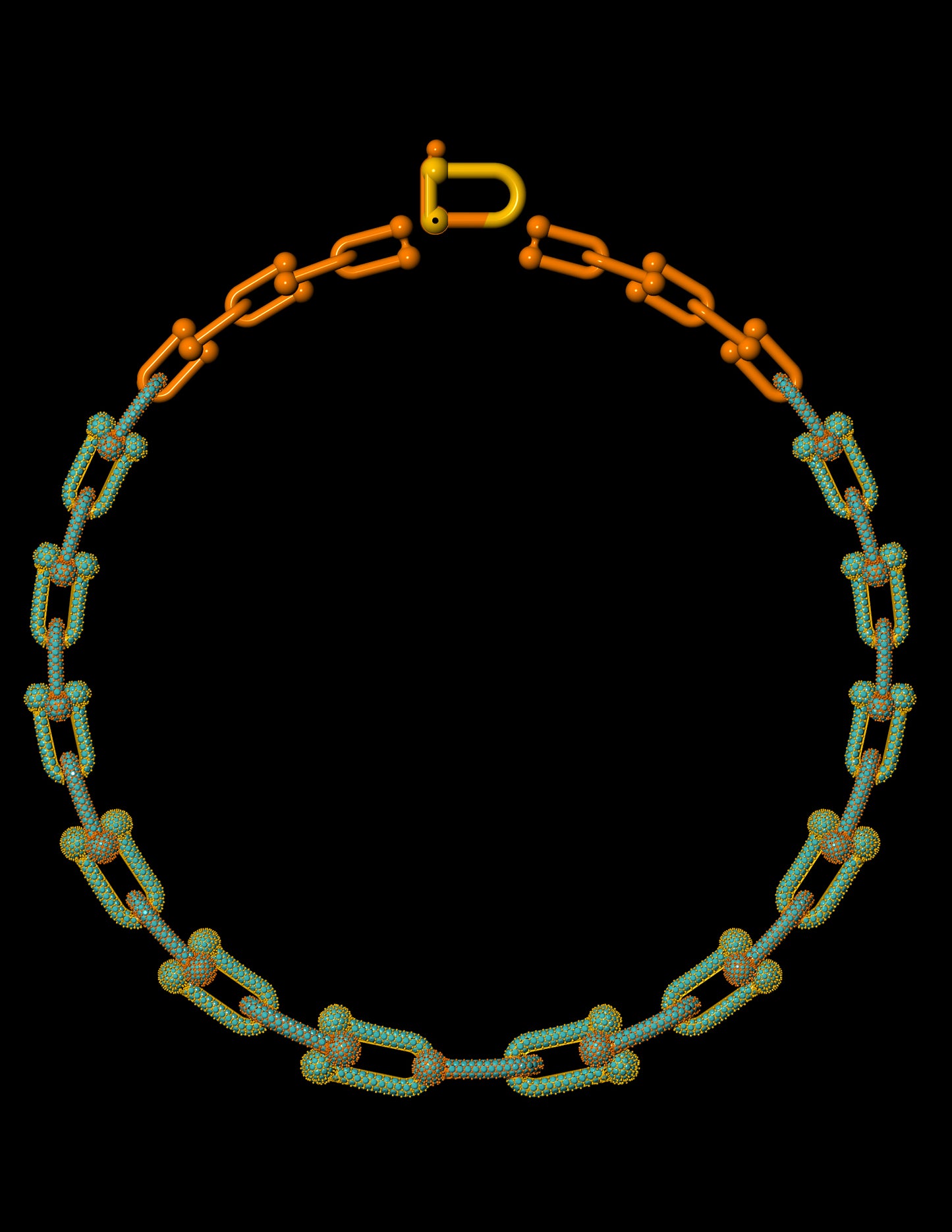 Tiffany Inspired Hardware Necklace CAD Bold Link Design