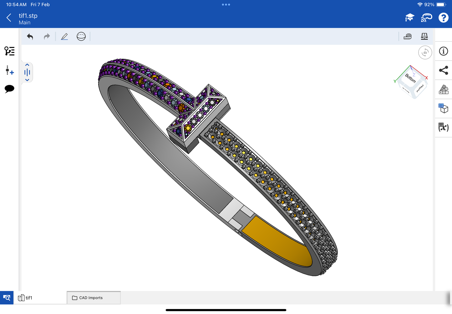 Tiffany T bracelet CAD file 3D model