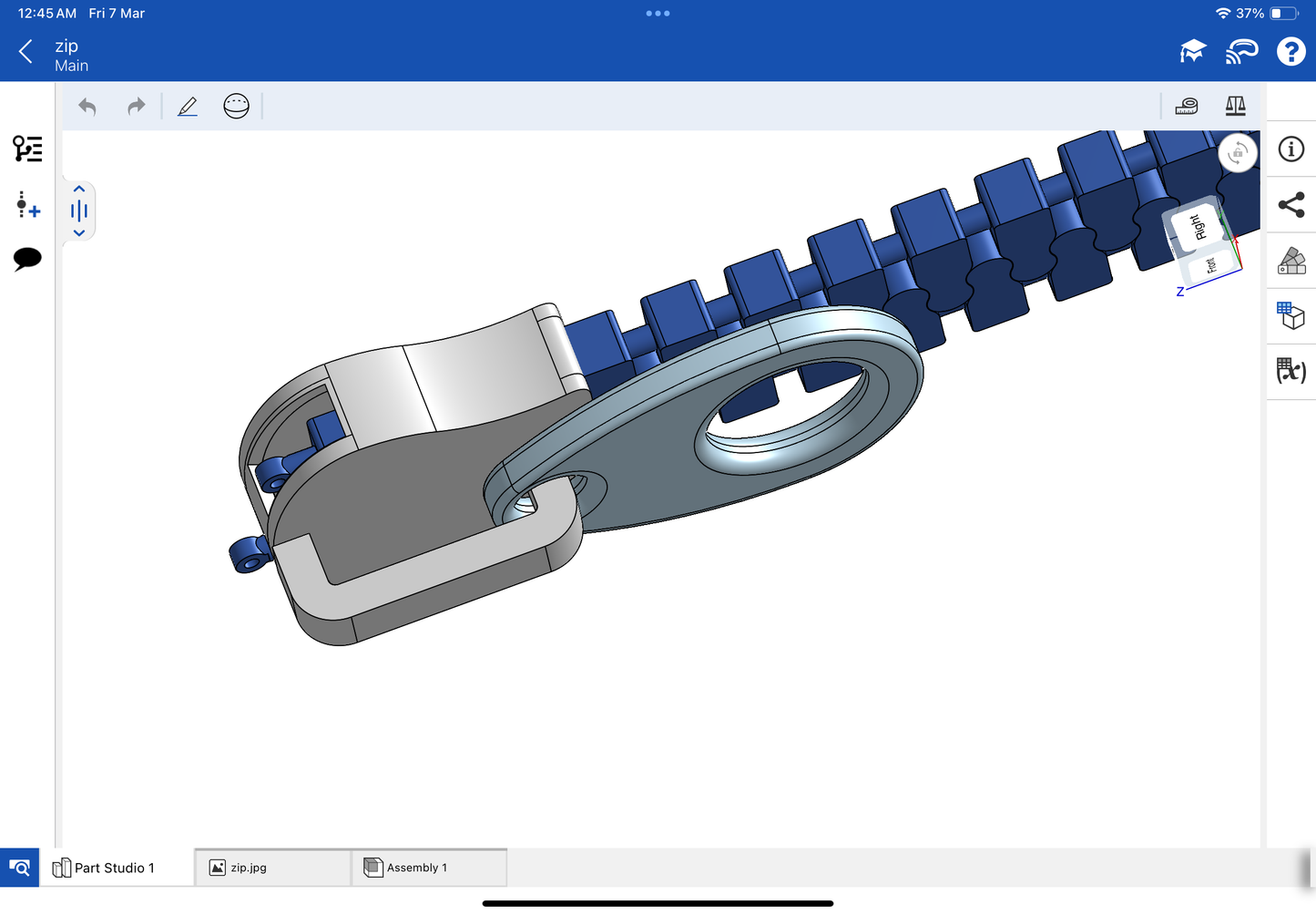 Zip necklace CAD file 3DM file