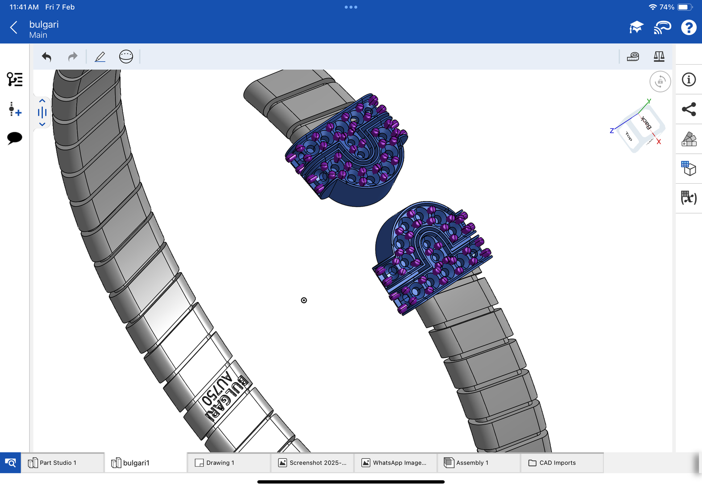 Bulgari serpenti bracelet CAD file 3DM file 3D model