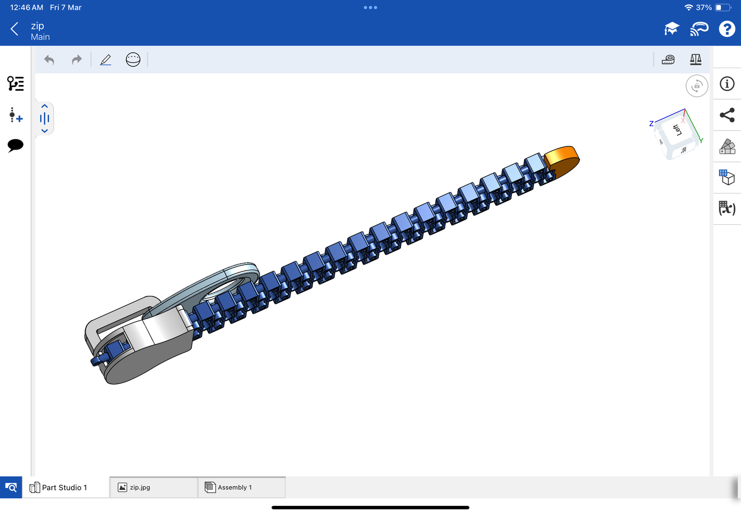 Zip necklace CAD file 3DM file