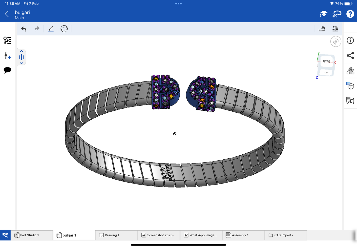 Bulgari serpenti bracelet CAD file 3DM file 3D model