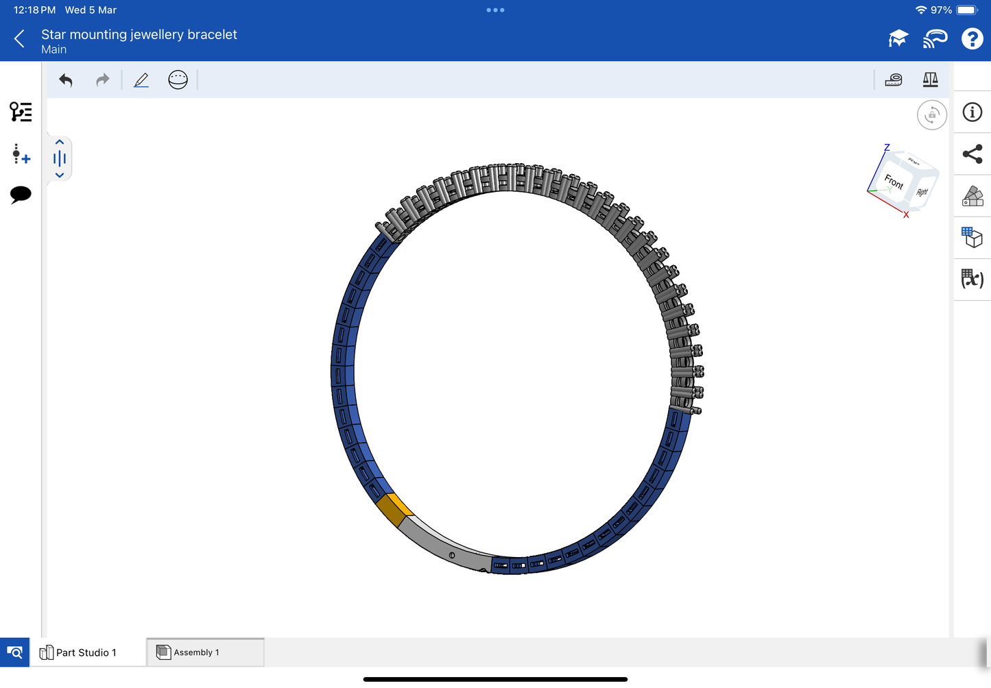 Star mounting jewellery spring bracelet, CAD file, 3DM file, STL file