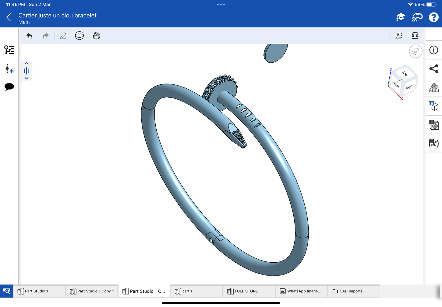 Cartier juste un clou bracelet CAD file 3DM file