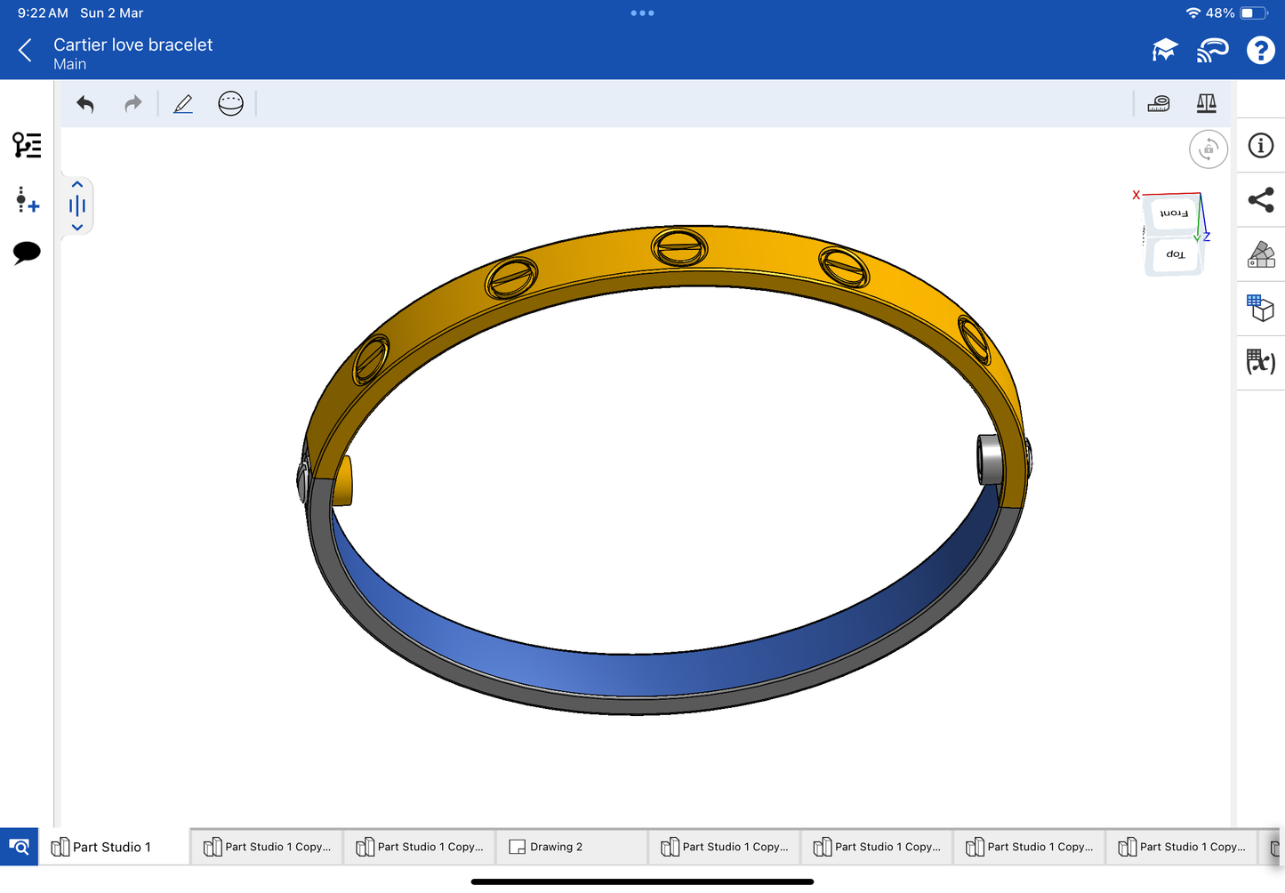 Cartier love bracelet with original lock mechanism CAD file 3DM file