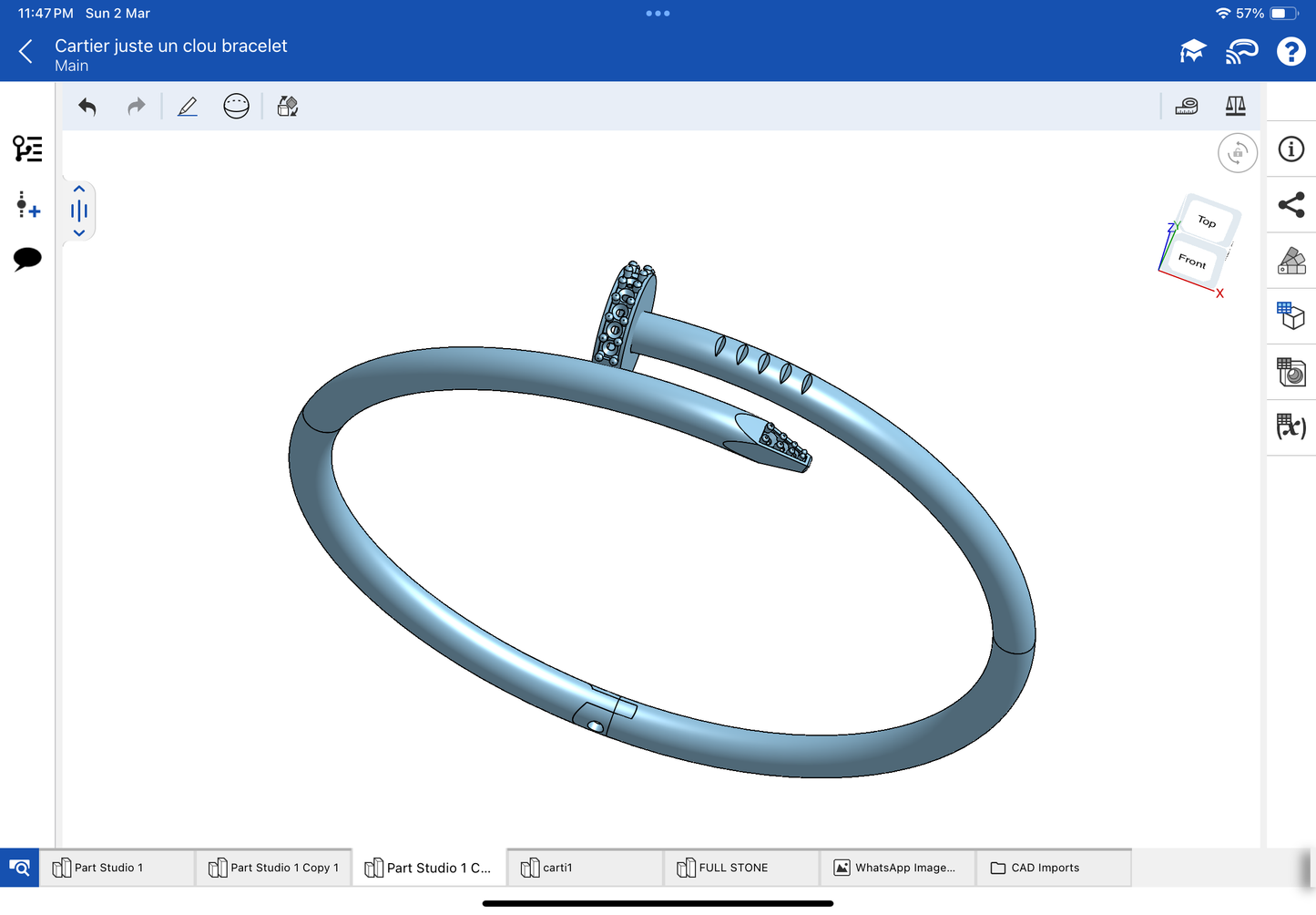 Cartier juste un clou bracelet CAD file 3DM file