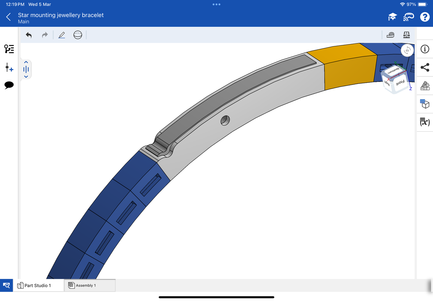 Star mounting jewellery spring bracelet, CAD file, 3DM file, STL file