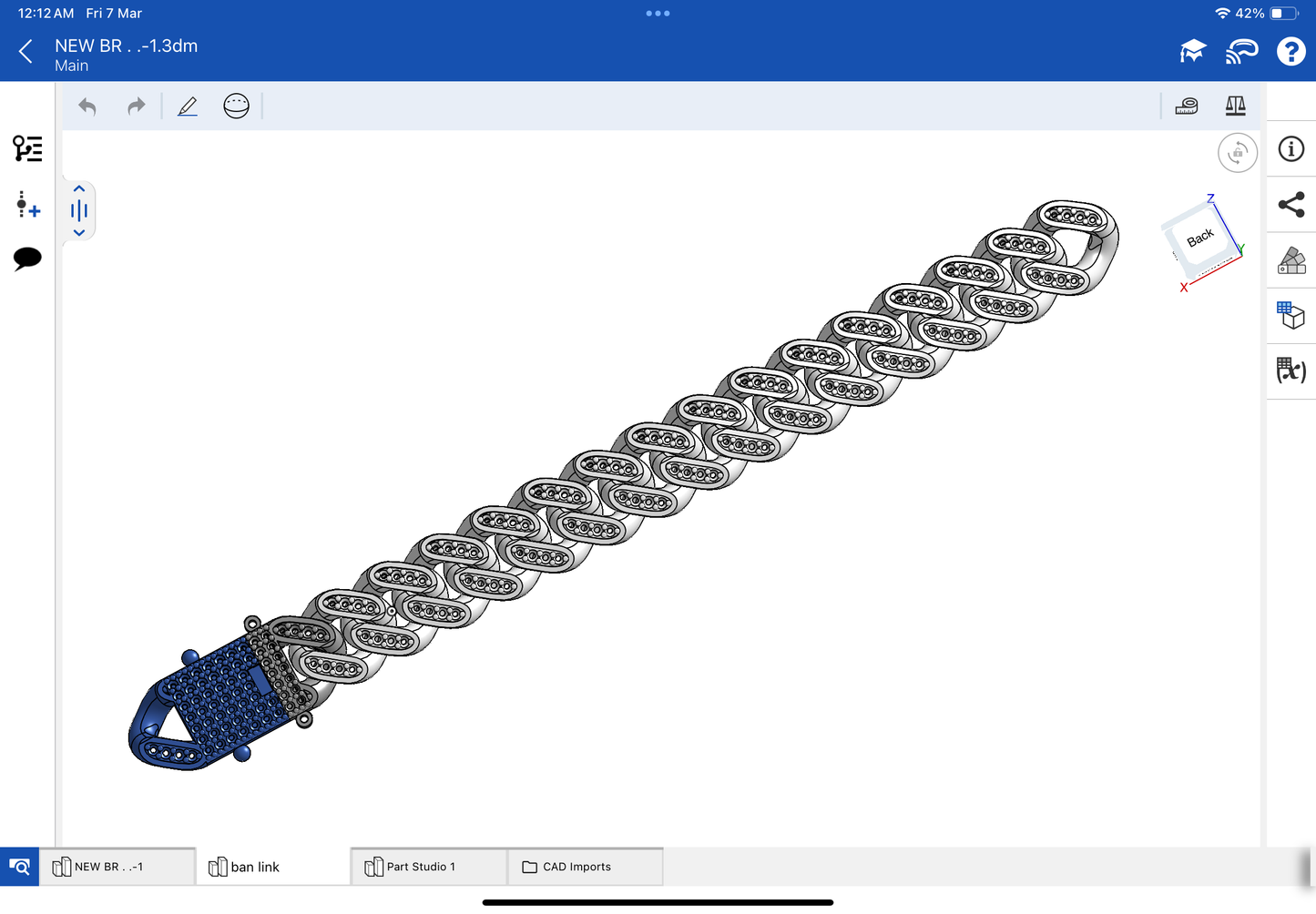 Cuban chain with single line stone CAD file 3DM file