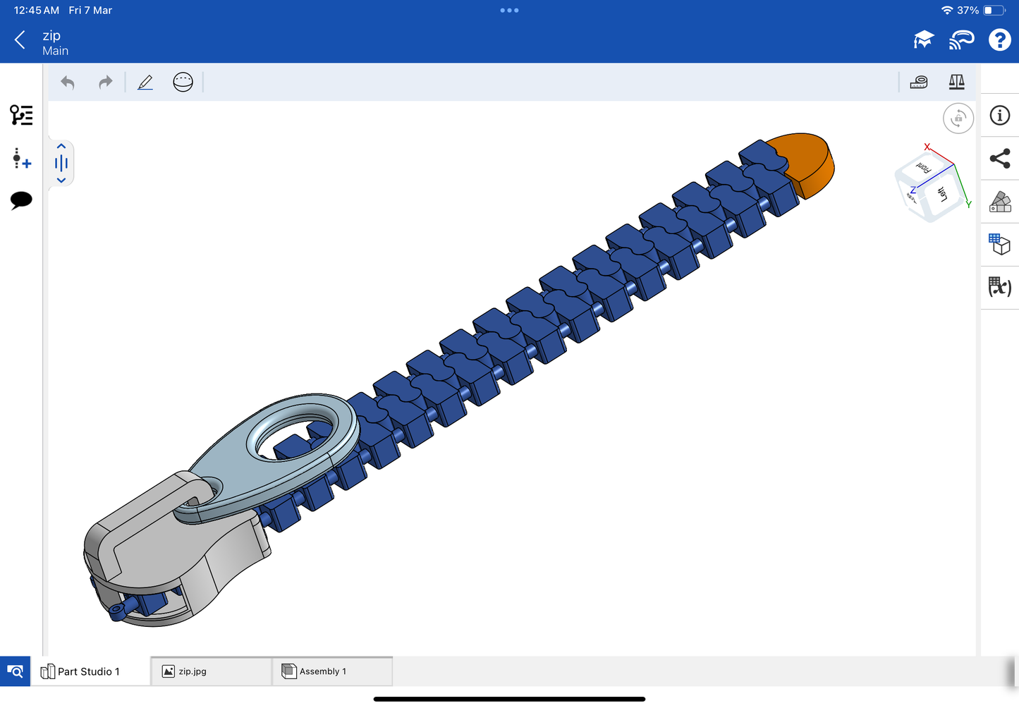 Zip necklace CAD file 3DM file