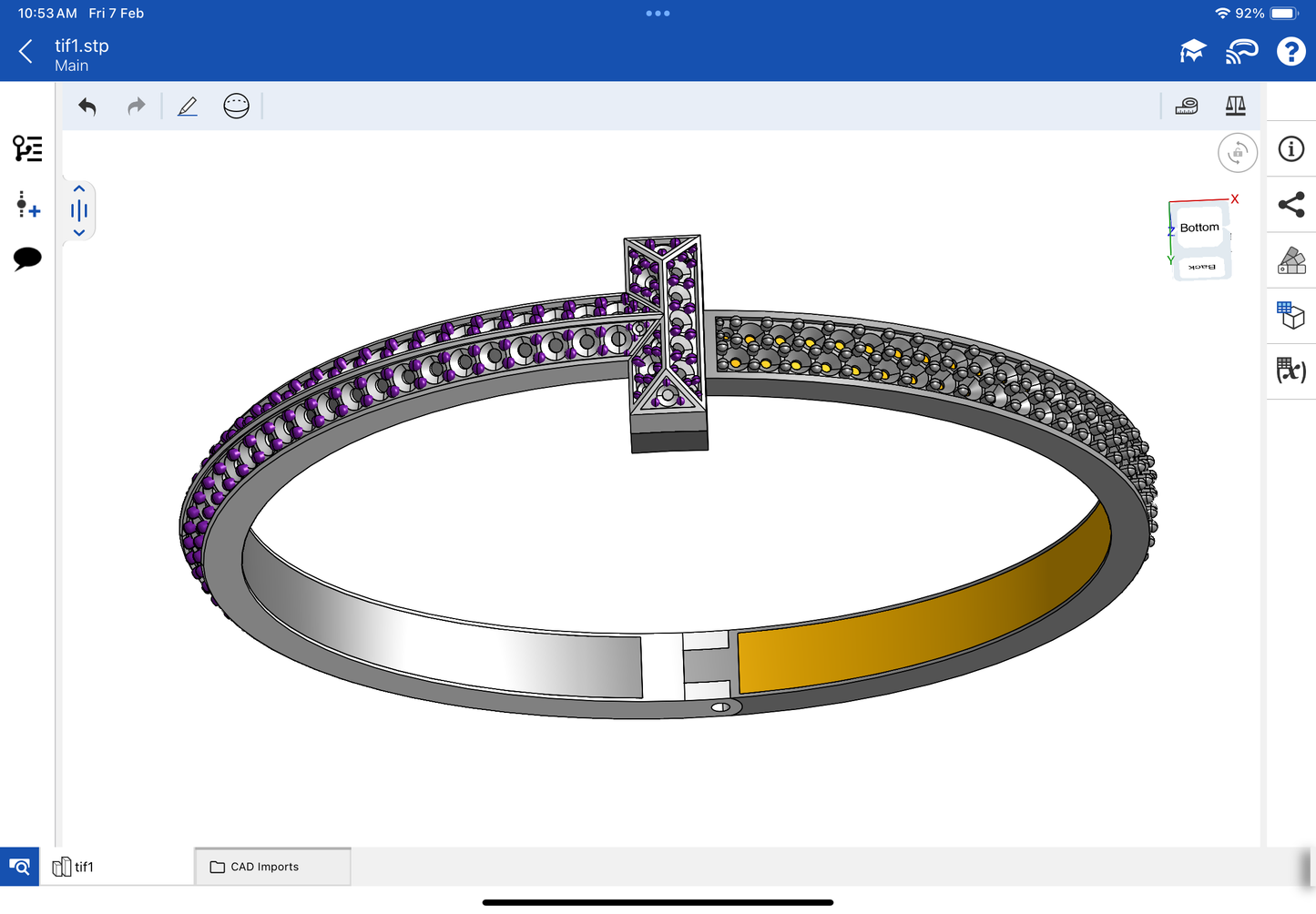 Tiffany T bracelet CAD file 3D model