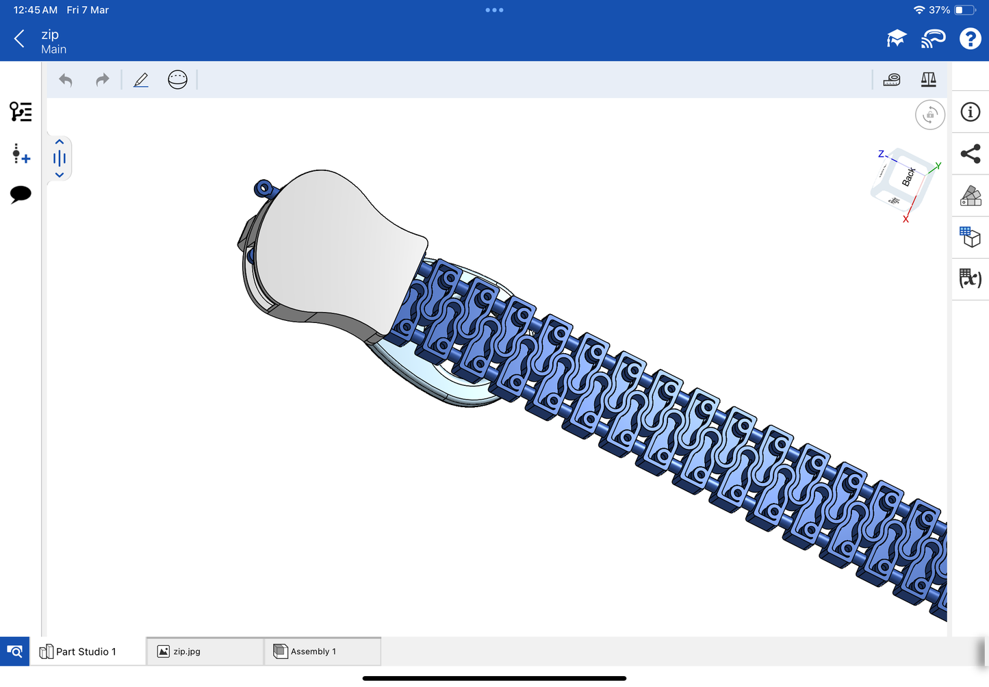 Zip necklace CAD file 3DM file