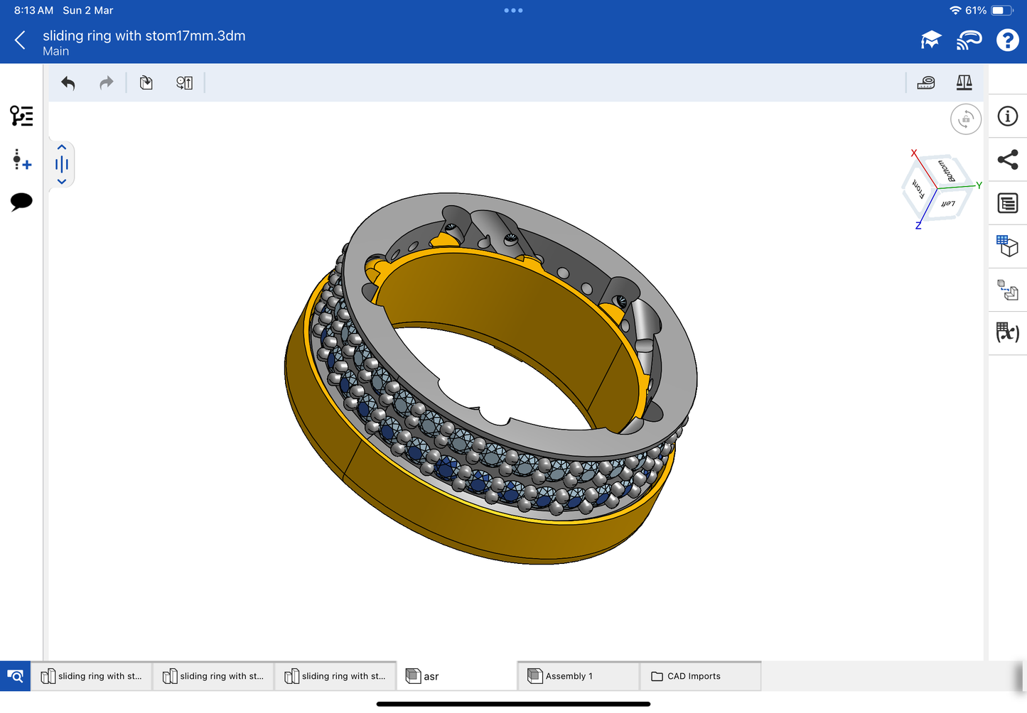 Stone colour, changing mechanism ring CAD file, 3DM file and STL file