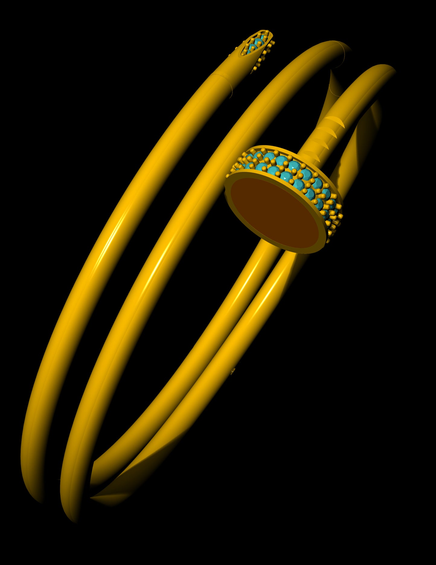 Juste Un Clou Style Diamond Bangle CAD Design STL & 3DM Files