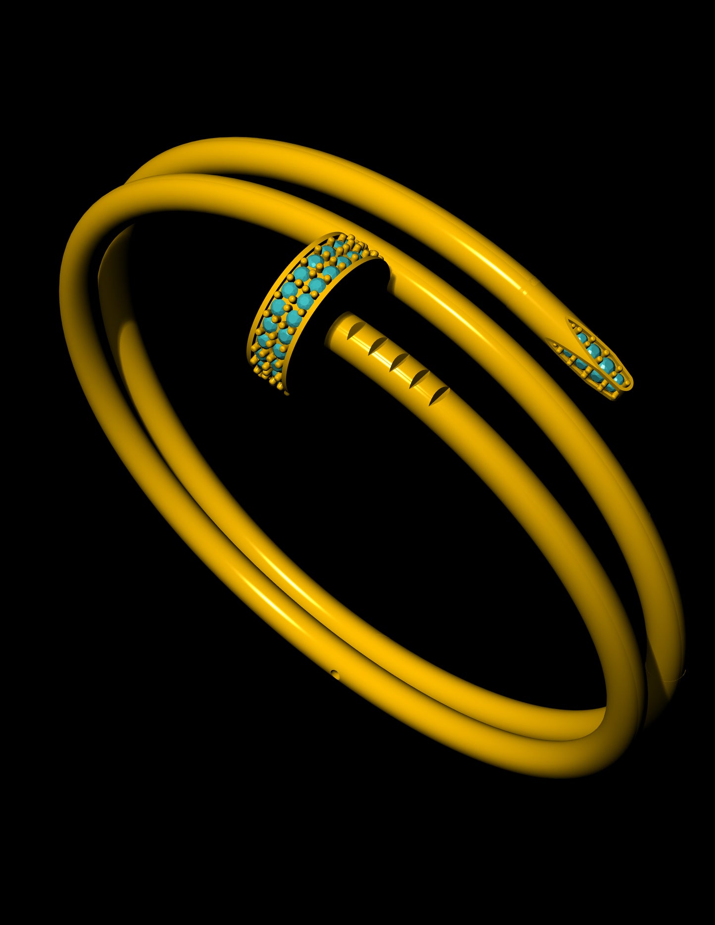 Juste Un Clou Style Diamond Bangle CAD Design STL & 3DM Files