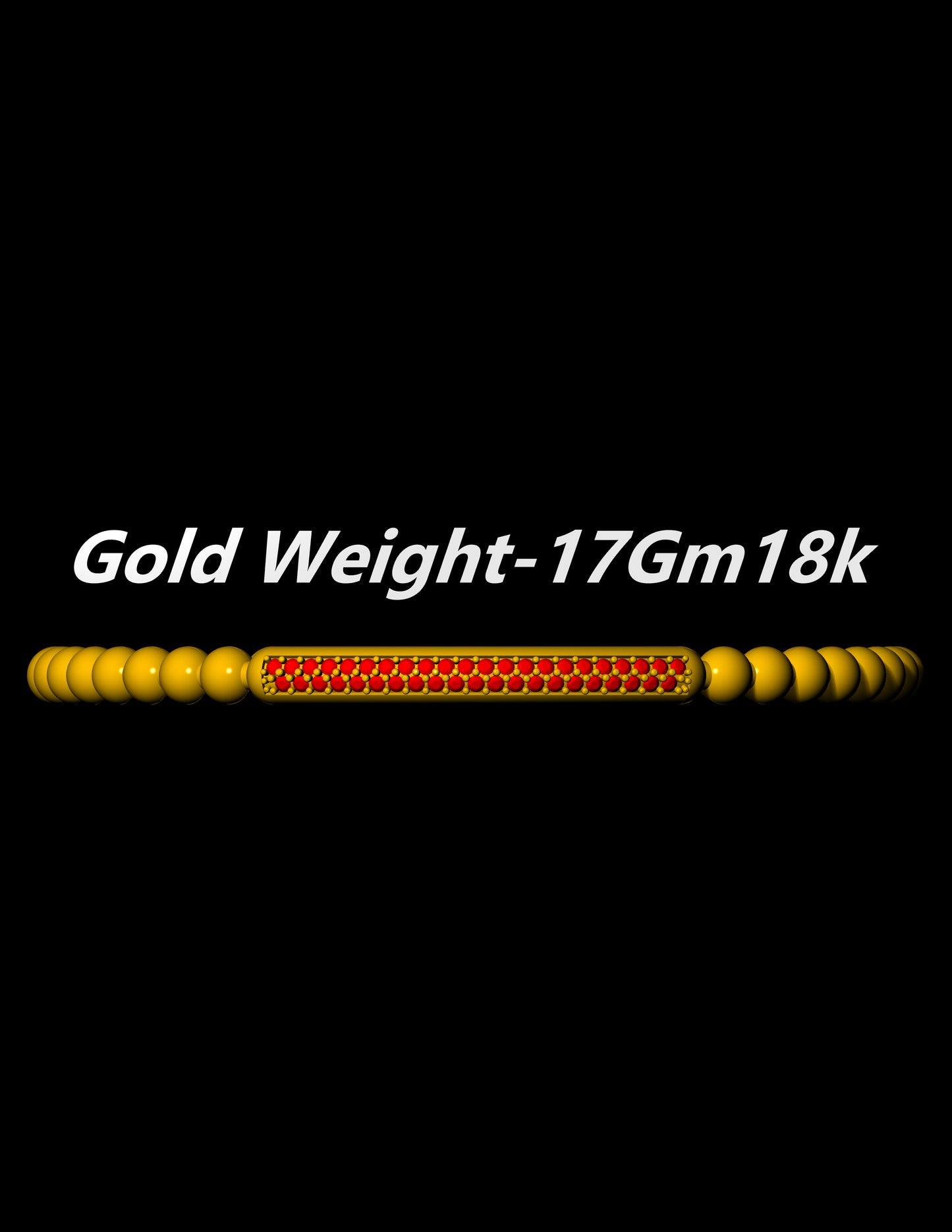 Stretchable Gold Bead Bracelet with Diamond Bar CAD file 3dm