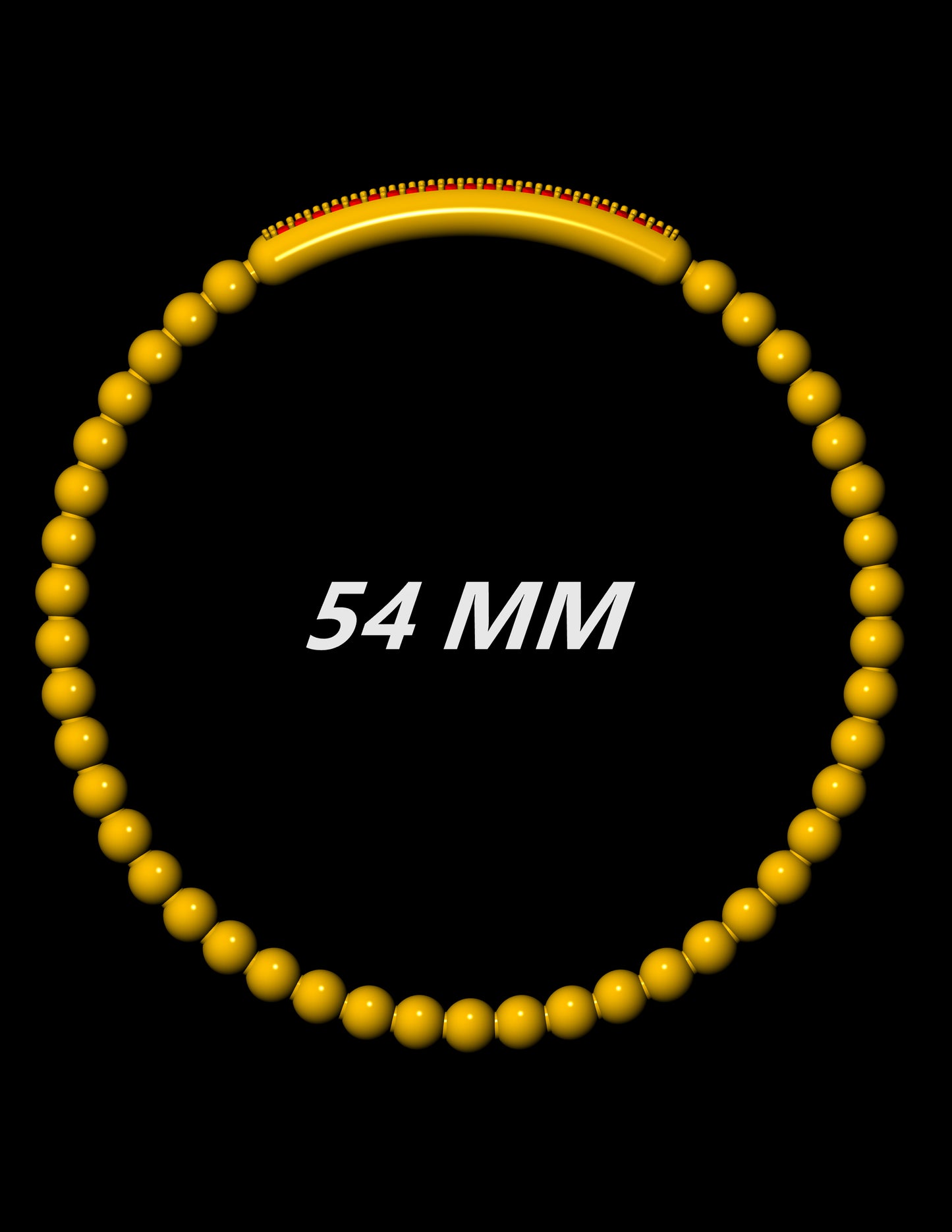 Stretchable Gold Bead Bracelet with Diamond Bar CAD file 3dm
