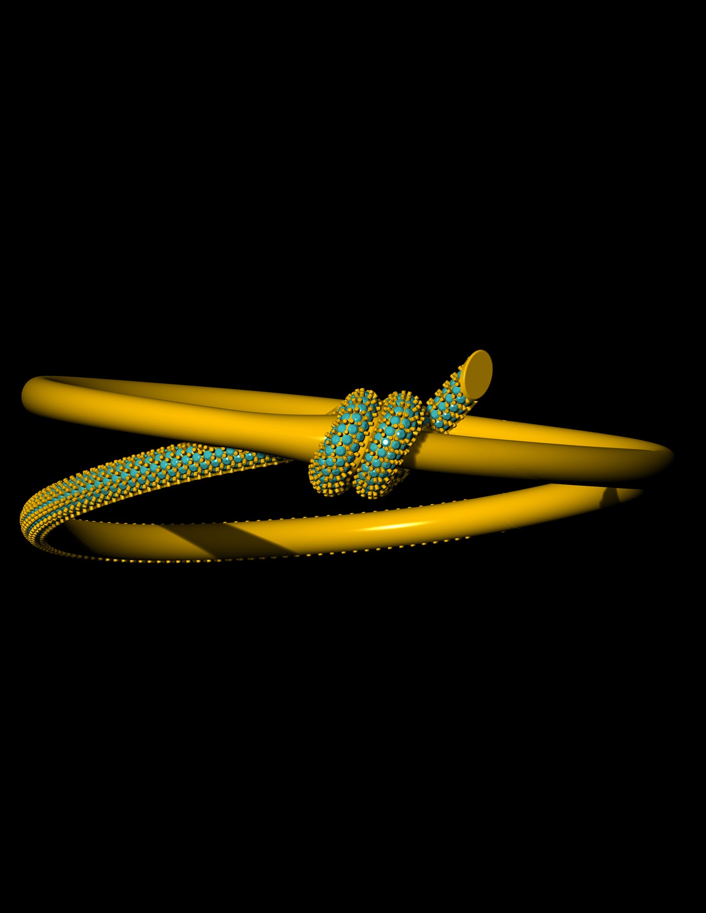 Tiffany knot bracelet pave with original lock mechanism, CAD file