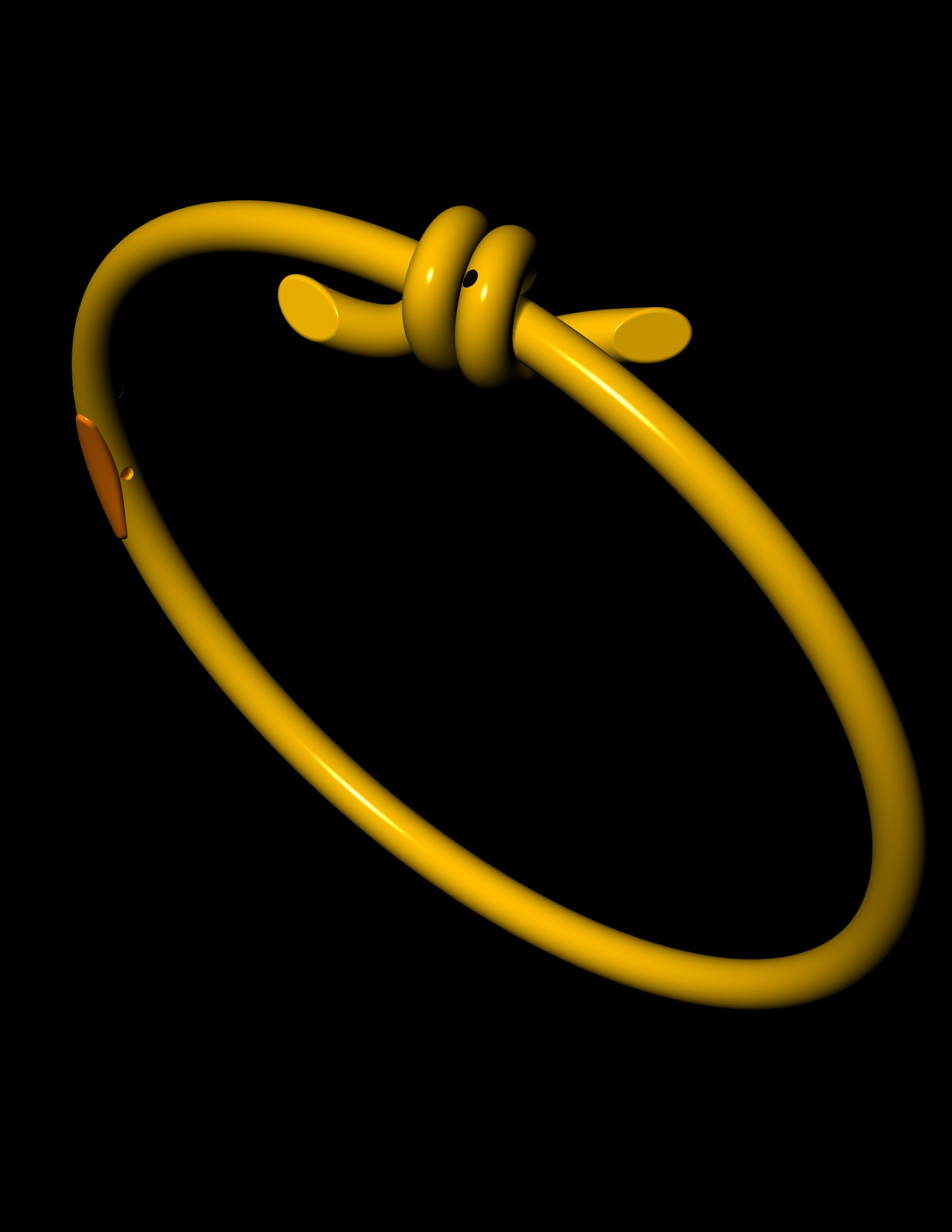 Tiffany knot wire bangle without stone with original lock mechanism CAD file 3dm