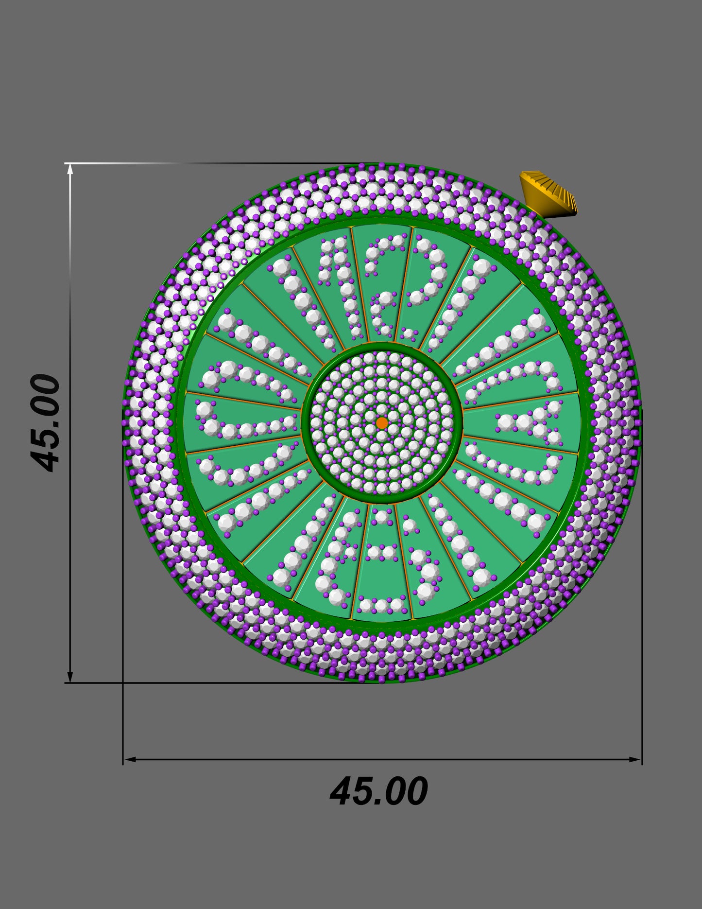 Palmiero Alter Inspired Watch Pendant CAD Rotating Triple Dial Full Pave Diamond