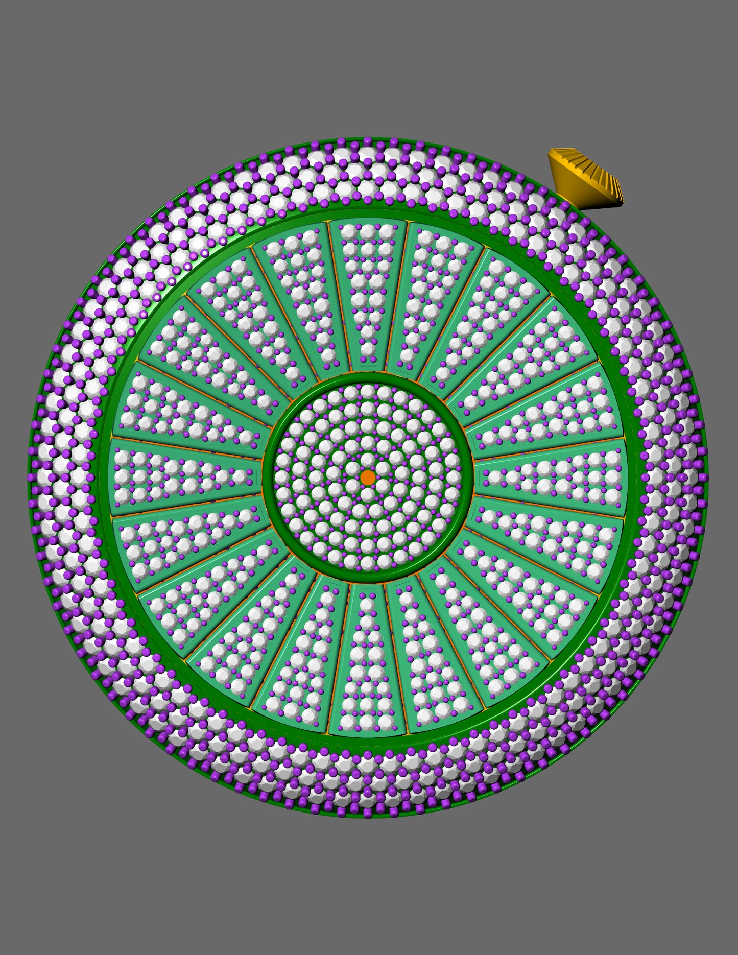 Palmiero Alter Inspired Watch Pendant CAD Rotating Triple Dial Full Pave Diamond