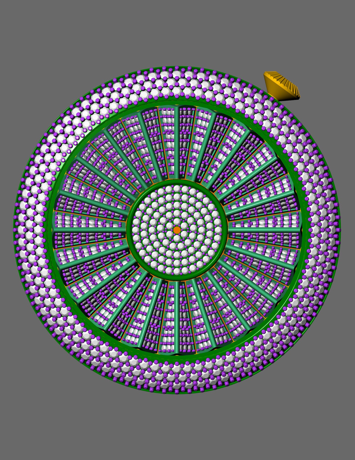 Palmiero Alter Inspired Watch Pendant CAD Rotating Triple Dial Full Pave Diamond