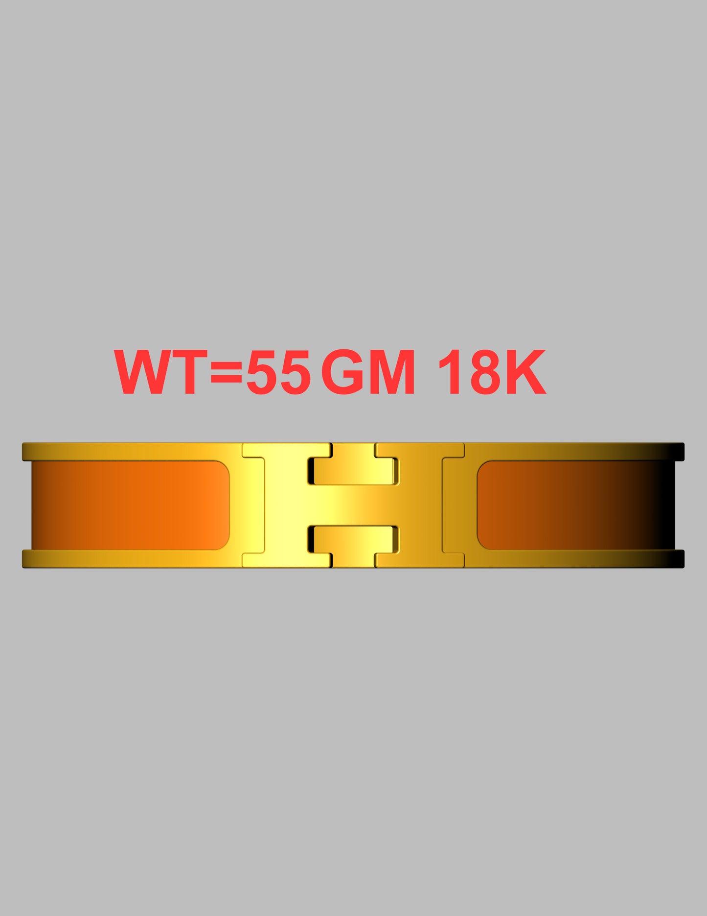Hermes Inspired Plain H Bangle CAD File Bracelet Design