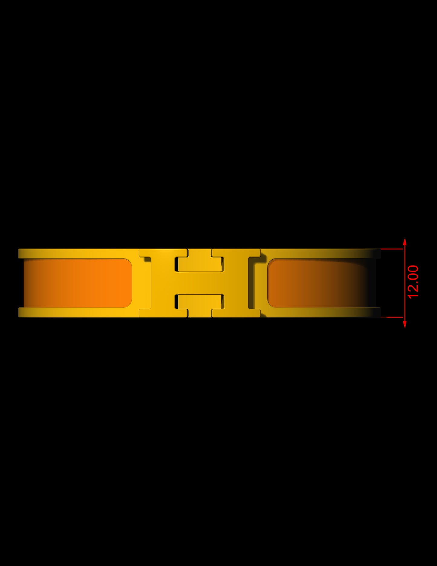 Hermes Inspired Plain H Bangle CAD File Bracelet Design