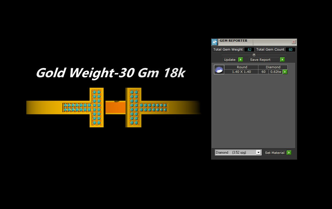 Tiffany Double T-Inspired Diamond Bracelet CAD Design Size 61/48 | STL & 3DM Files