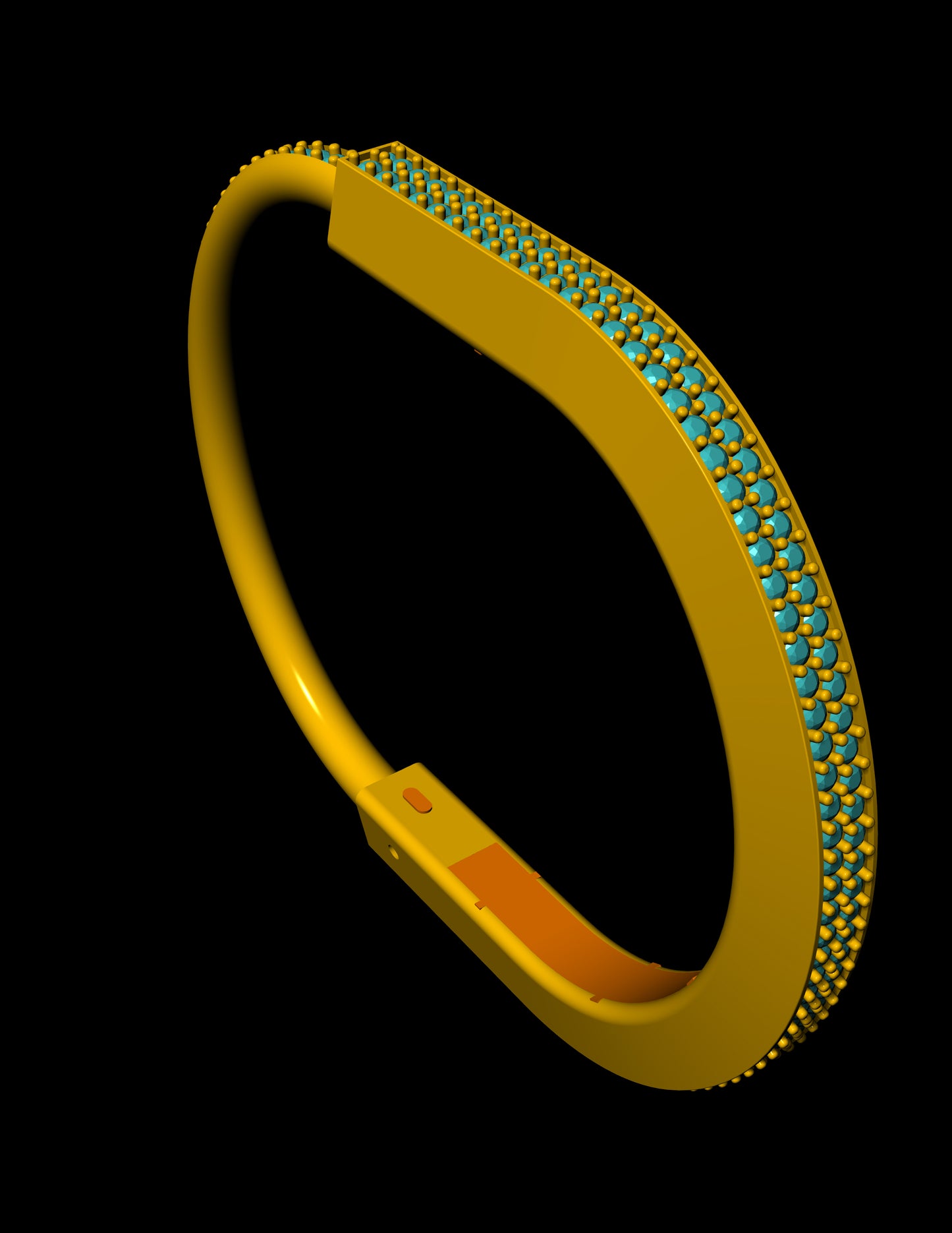 Tiffany Lock Style Full Pavé Diamond Bracelet | Hinged Lock Mechanism | CAD Design File