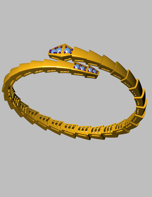 Bvlgari Serpenti Inspired Tension Fit Bracelet CAD Design