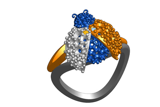 Wings opening and closing mechanism ring CAD file 3DM file
