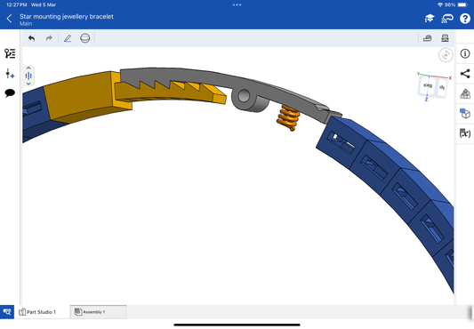 Star mounting jewellery spring bracelet, CAD file, 3DM file, STL file