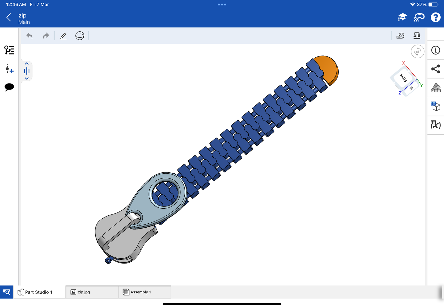 Zip necklace CAD file 3DM file